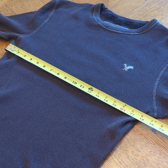 Men's American Eagle Outfitters Brown Waffle knit Long Sleeve Tee - Picture 5 of 7